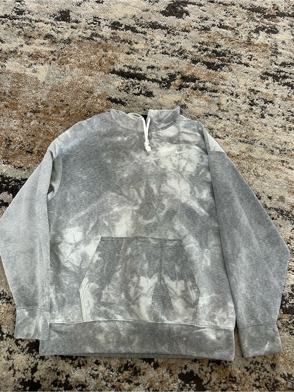 Gray Tie-Dye Nike dri fit Pullover Hoodie size small polyester&nylon